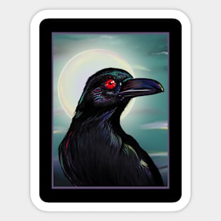 Moon Crow Sticker